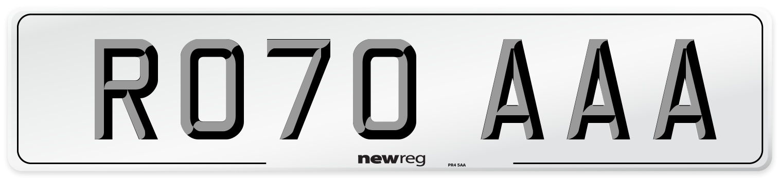 RO70 AAA Number Plate from New Reg
